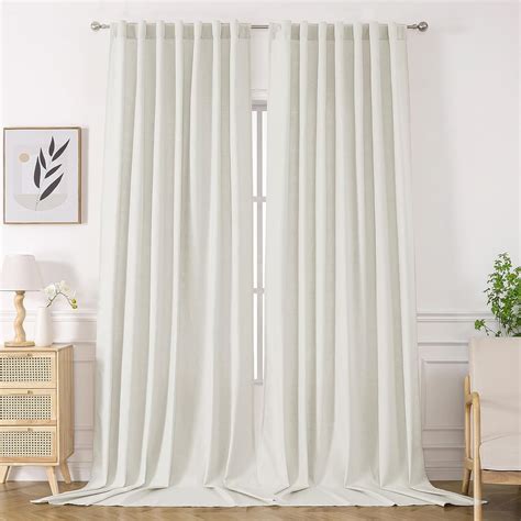 Amazon Com Extra Long White Curtain 108 Inches Long 2 Panels Set For