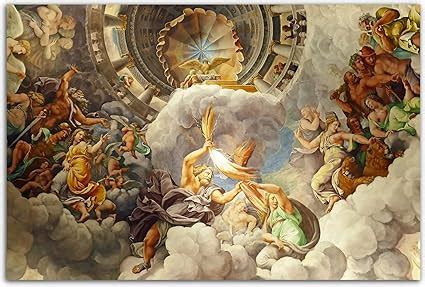 Amazon Com Greek Mythology Gods Figures Oil Painting Poster