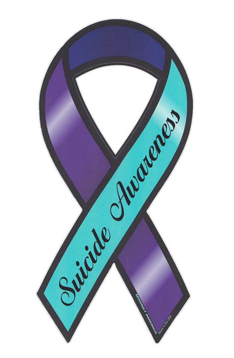 Amazon Com Magnetic Bumper Sticker Suicide Awareness Ribbon Shaped