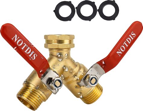 Amazon Com Upgraded Full Flow Brass Garden Hose Splitter 3 4 Inch 2