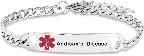 Amazon Com Vnox10mm Stainless Steel Medical Alert Id Addison Disease