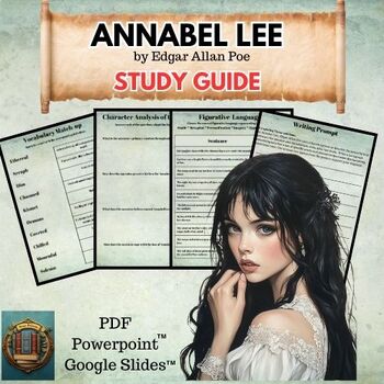 Annabel Lee Poem By Edgar Allan Poe Ela Literature Study Guide Worksheets