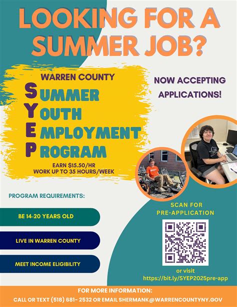 Application Period Open For Summer Youth Employment Program Warren County