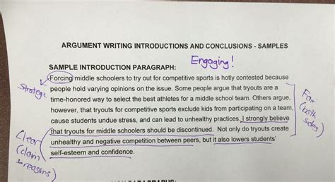 Argument Writing 7Th Grade Humanities