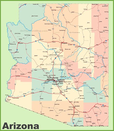 Arizona Map With Cities And Towns Fall 2024 Fashion Trends