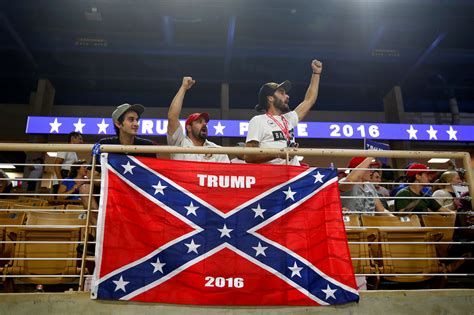 At A Donald Trump Rally A Confederate Flag Goes Up And Quickly Comes