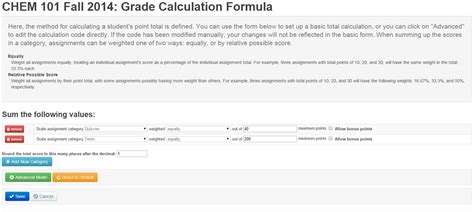 Atlas Gradebook Using Basic Grade Calculation Formulas
