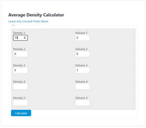 Average Density Calculator Jaykatieann