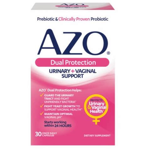 Azo Urinary Vaginal Support Capsules Dual Protection 30 Ct