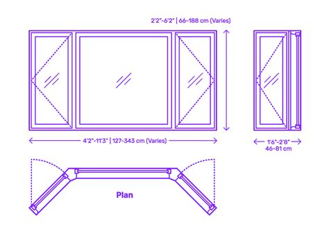 Bay Window 45 Degree Casement Dimensions Drawings Dimensions Com