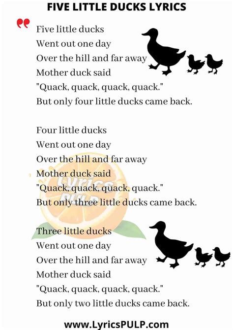 Being One Of The Most Popular Rhymes Out There Five Little Ducks May