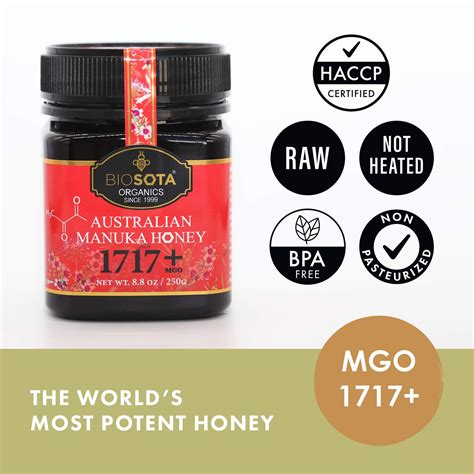 Biosota Organic Manuka Honey Mgo 1717 Rarest Medical Grade Honey From