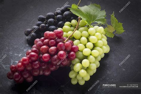 Black Red And Green Grapes Close Cuisine Stock Photo 156750370