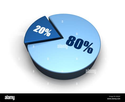 Blue Pie Chart 80 20 Percent Stock Photo Alamy