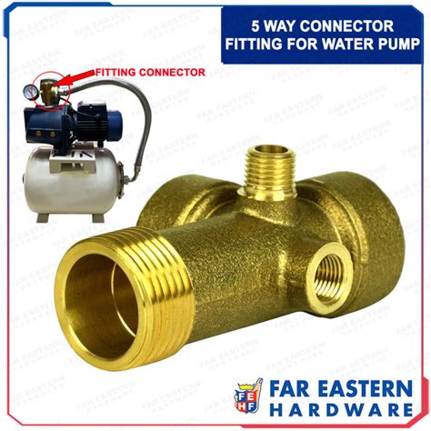 Brass 5 Way Connector For Water Pump
