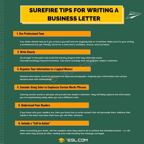 Business Letter Format Surefire Tips For Writing A Business Letter 7Esl