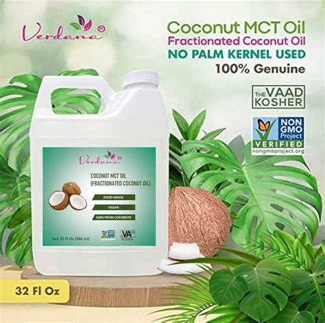 Buy Verdana Coconut Mct Oil, Fractionated, Genuine 100% Coconut Derived ...