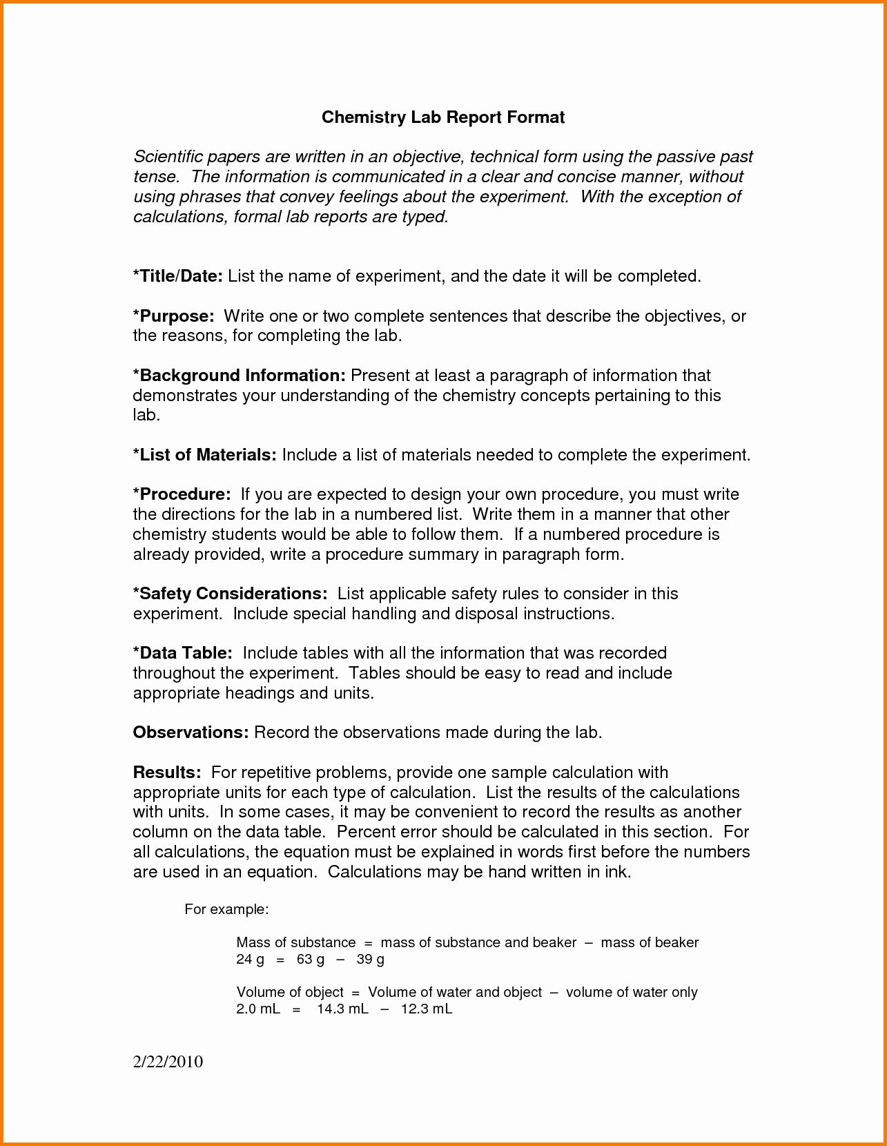 C125c126 Formal Lab Reportformal Lab Report Generala F Docx