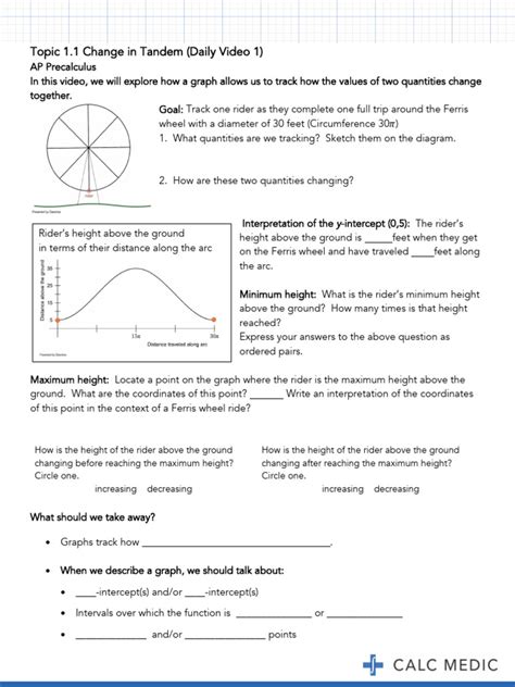 Calc Medic Guided Notes For Ap Daily Videos For Ap Precalculus