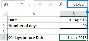 Calculate Days From Before Date In Excel