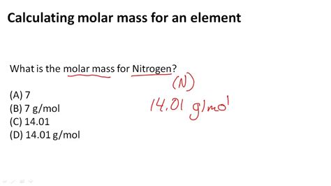 Calculating Molar Mass For An Element Youtube