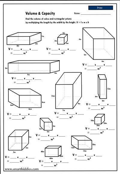 Calculating The Volume Of Rectangular Prisms Mathematics Skills