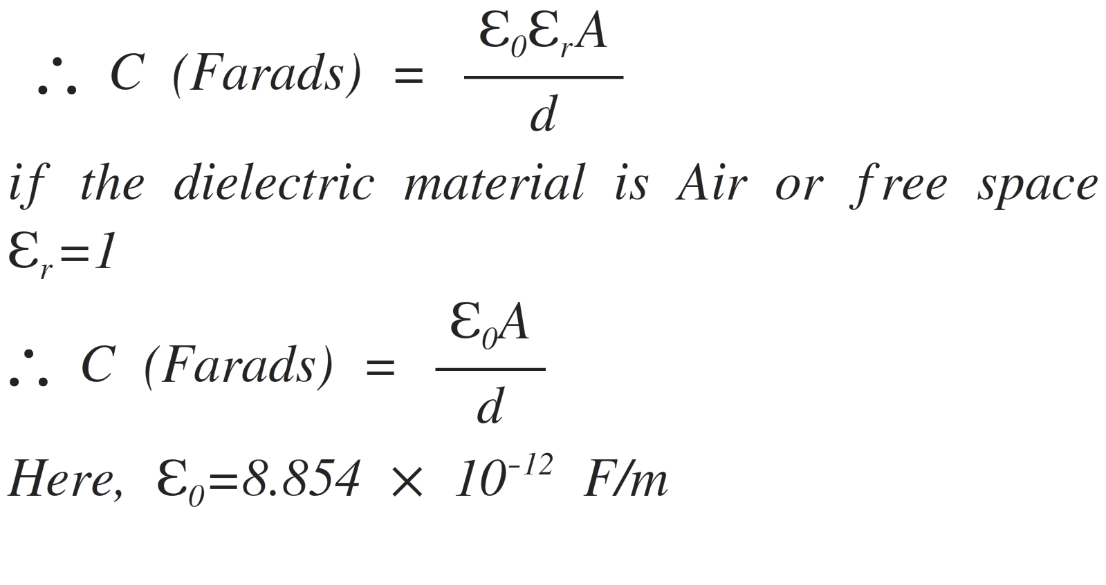 Capacitor Equation