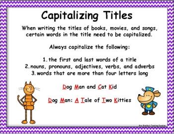 Capitalizing Titles Worksheet And Poster Or Anchor Chart Tpt
