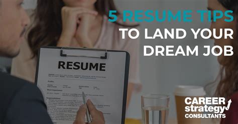 Career Strategy Consultants Inc On Linkedin 5 Resume Tips To Land