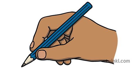 Cartoon Hand Holding Pencil Tripod