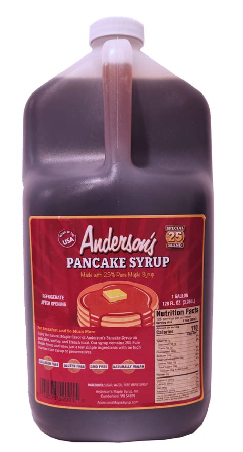 Case Of 4 128Oz 1 Gallon Pancake Syrup Jug Anderson S Maple Syrup Case Of 4 128Oz 1 Gallon Pancake Syrup Jug Anderson S Maple Syrup