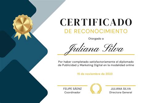 Certificado De Completaci N Plantilla Editable Canva Spanish