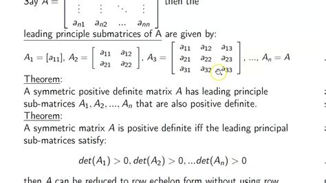 Ch 11 2 Positive Definite Matrices Youtube