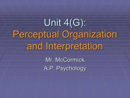 Chapter 6 Perception Pages Ppt Download