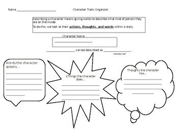 Character Trait Paragraph Frame Paragraph Writing Worksheets