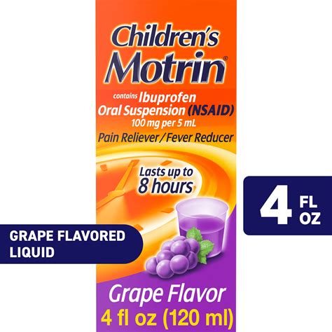 Children S Motrin Oral Suspension Pain Relief Ibuprofen Grape