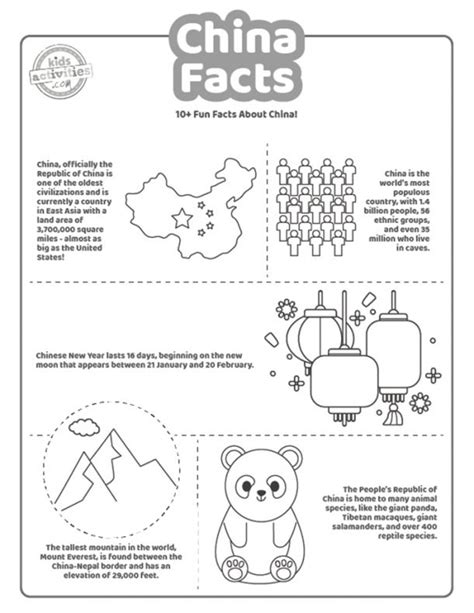 China Fun Facts Coloring Pages China For Kids China Facts Fun Facts