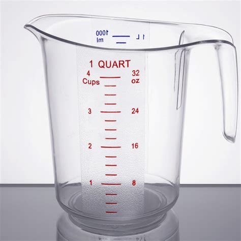 Choice 1 Qt Clear Plastic Measuring Cup With Gradations