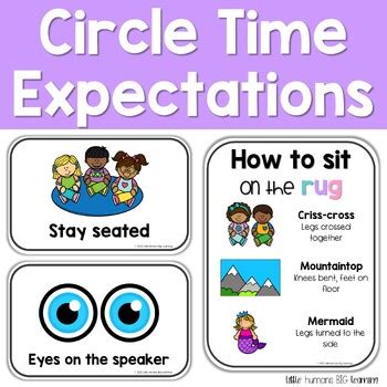 Circle Time Expectations Visual Directions Posters Tpt