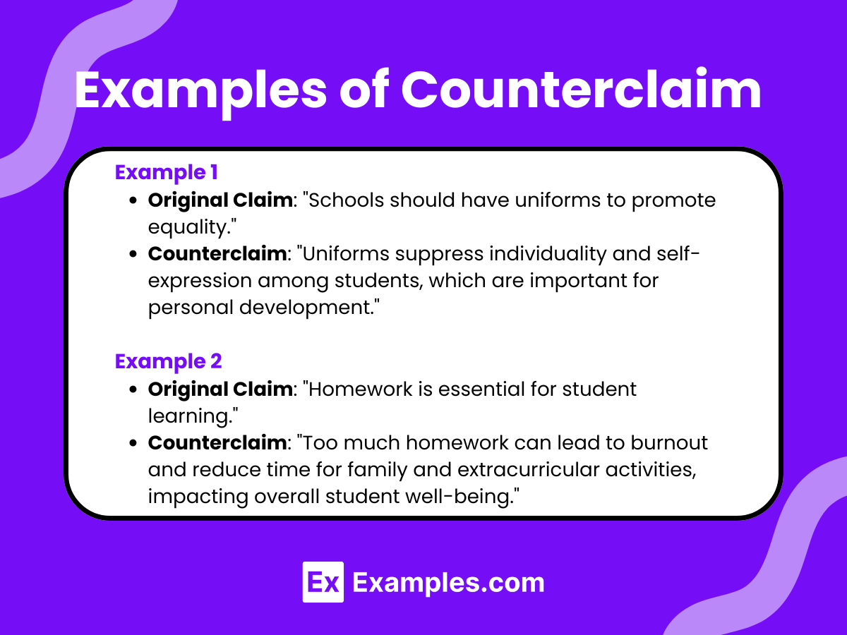 Claim And Counterclaim Example
