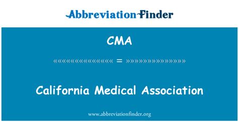 Cma Medical Abbreviation