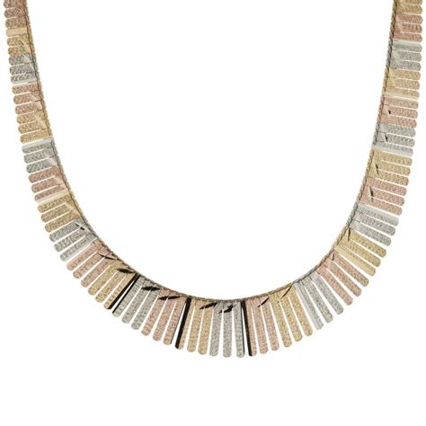 Collar Necklace In Yellow Rose Or White Gold