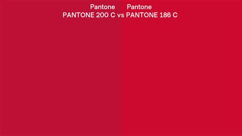 Color Pantone 186 C Vs Pantone 200 C Side By Side