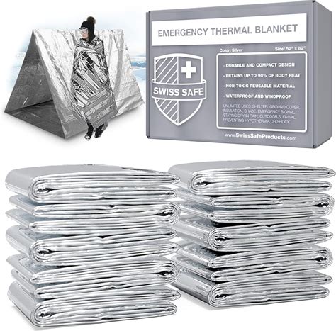 Compact And Waterproof Emergency Mylar Thermal Blankets For First Aid