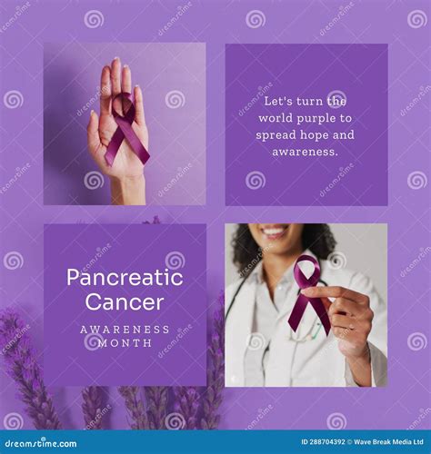 Composite Of Pancreatic Cancer Awareness Month Text And Hand Of
