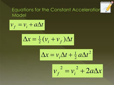 Constant Acceleration Equations Simplified