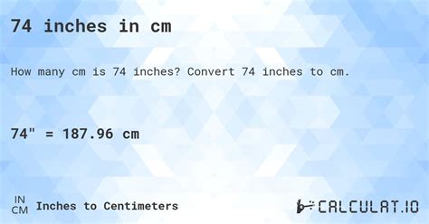Convert 74 Inches To Cm 74 Inches In Cm How To Measure