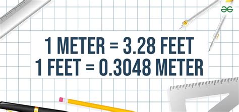 Convert Feet To Meter And Meter To Feet Feet To Meter Meter To Feet