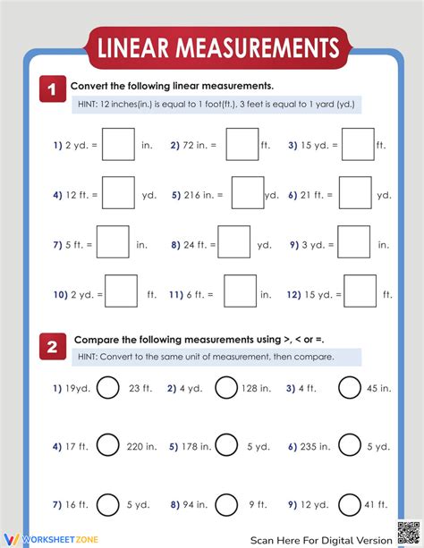 Convert Feet To Yards Worksheet