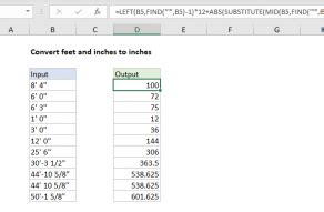 Convert Inches To Feet And Inches Excel Formula Exceljet